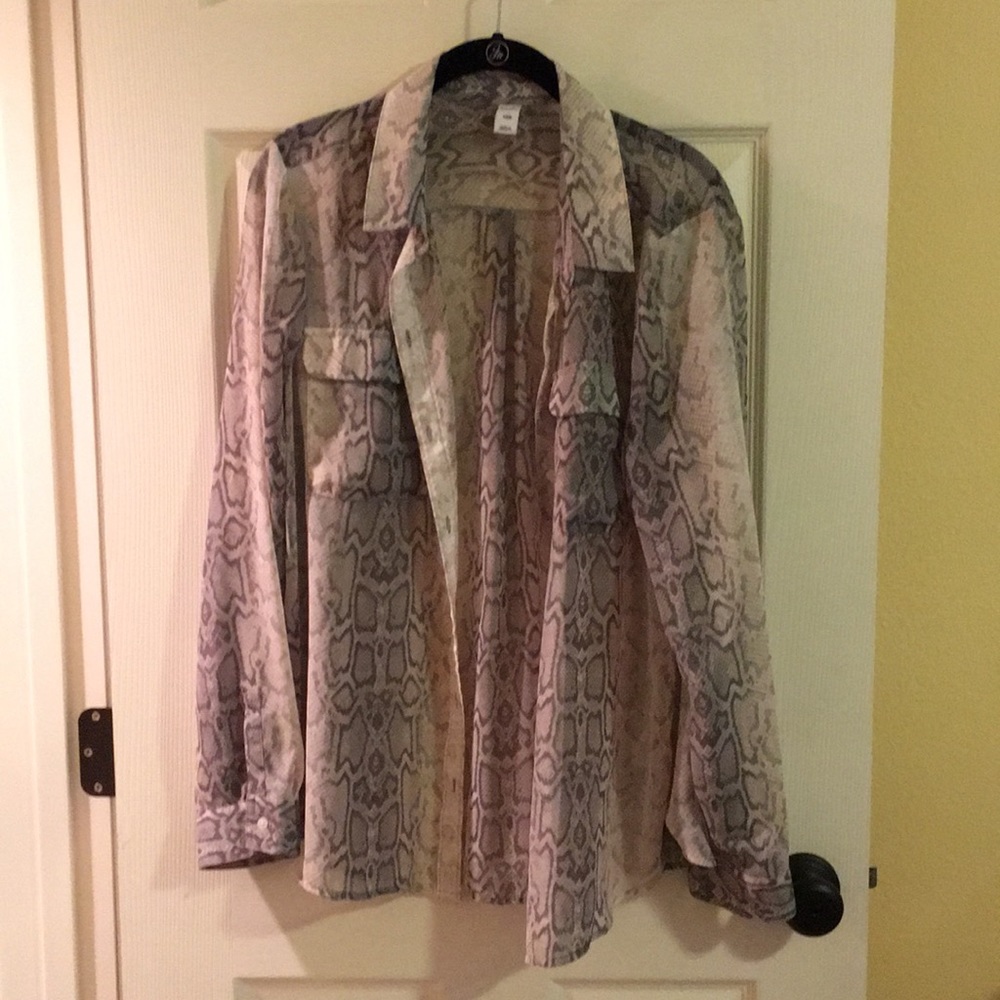 Animal Print Button Down Top